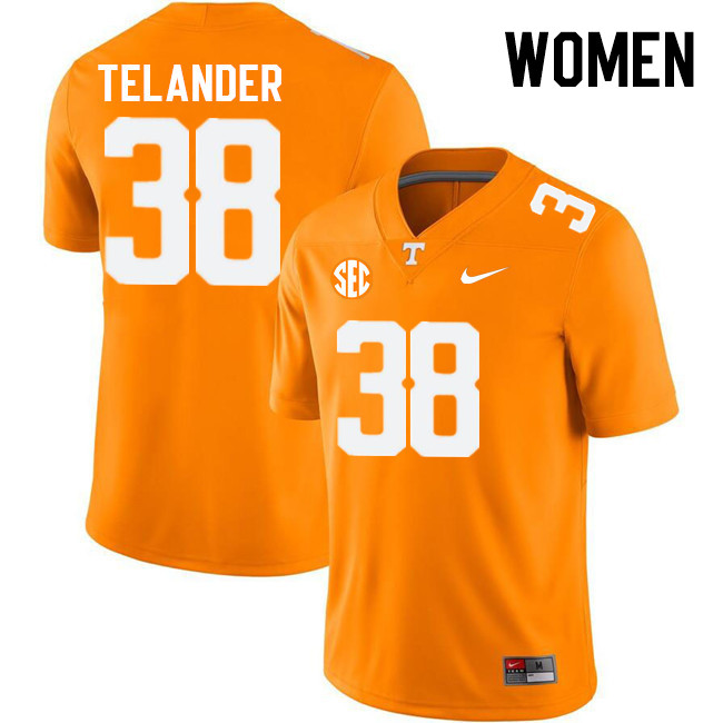 Women #38 Jeremiah Telander Tennessee Volunteers College Football Jerseys Stitched Sale-Orange - Click Image to Close